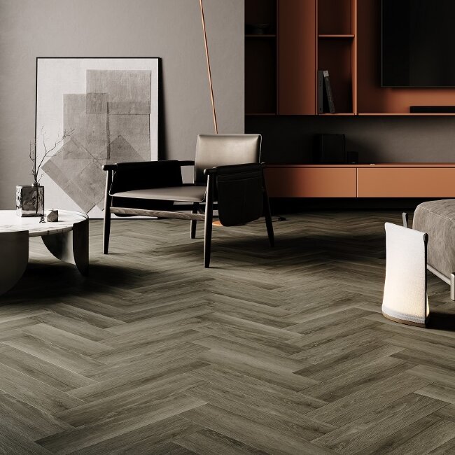 Кварцевый ламинат Fargo Herringbone 44-3046-4 Дуб Верде