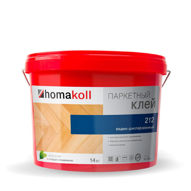 Клей Homakoll 212 для штучного паркeта водно-дисперсионный homakoll 212 14 кг