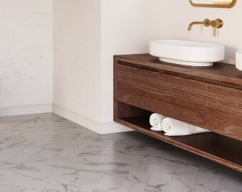 Виниловые полы Invictus Herringbone Maximus Click 55 Pure Marble 02 Snowflake