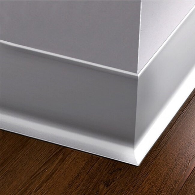 Плинтус Bonkeel Prof AL80 Алюминиевый Серебро 