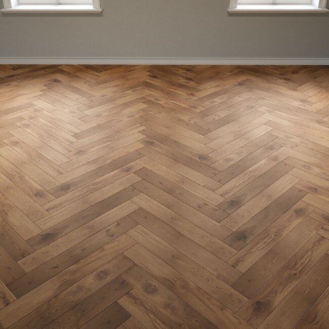 Паркет Венгерская ёлка Legend Дуб Walnut Грецкий орех Harmony UV-лак 16 мм