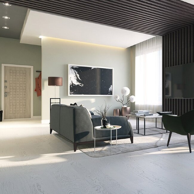 Паркетная доска PolarWood Спейс 3П Дуб Млечный путь матовый лак