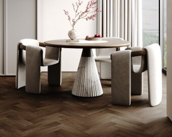 Кварцевый ламинат Fargo Herringbone 44-7009-24 Дуб Шварцвальд