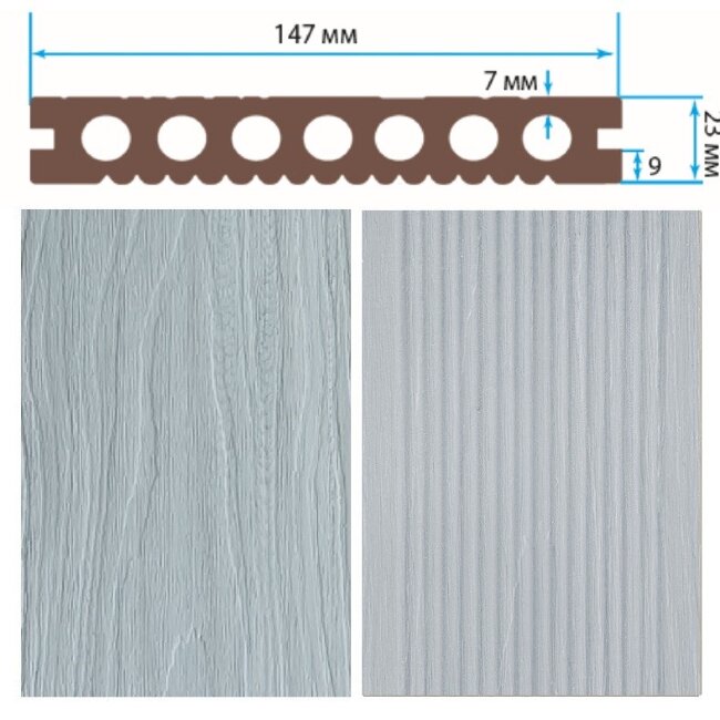 Террасная доска TerraPol ПРАКТИК мультиколор Прованс 3000х147х23 мм Террасная доска TerraPol ПРАКТИК мультиколор Прованс 3000х147х23 мм