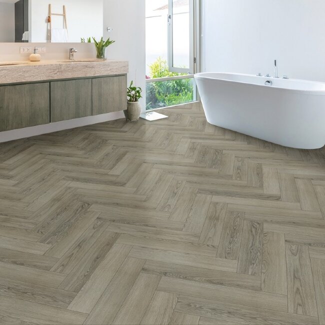 Кварцвиниловая плитка Английская елка Aquafloor Soundless AF7505SOU Кварцвиниловая плитка Английская елка Aquafloor Soundless AF7505SOU