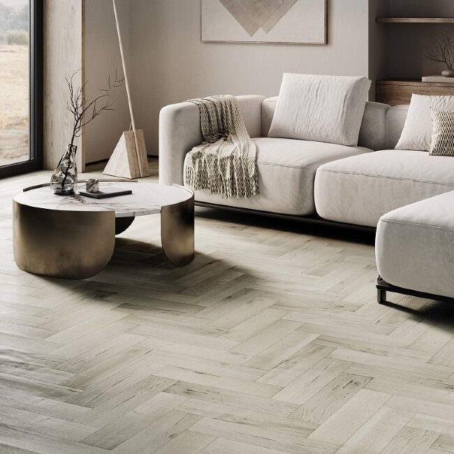 Кварцевый ламинат Fargo Herringbone 44-81996-14 Дуб Лондонский Туман