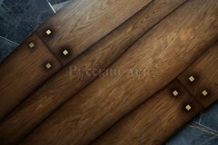 Криволинейный паркет Дуб Дубрава с заклепкам шелк.лак 2-х сл. T&G Селект 760...2200х120...190х16 мм