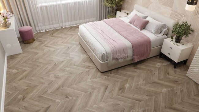 LVT плитка Alpine Floor CHEVRON ECO 20-3 Дуб Натуральный Отбеленный