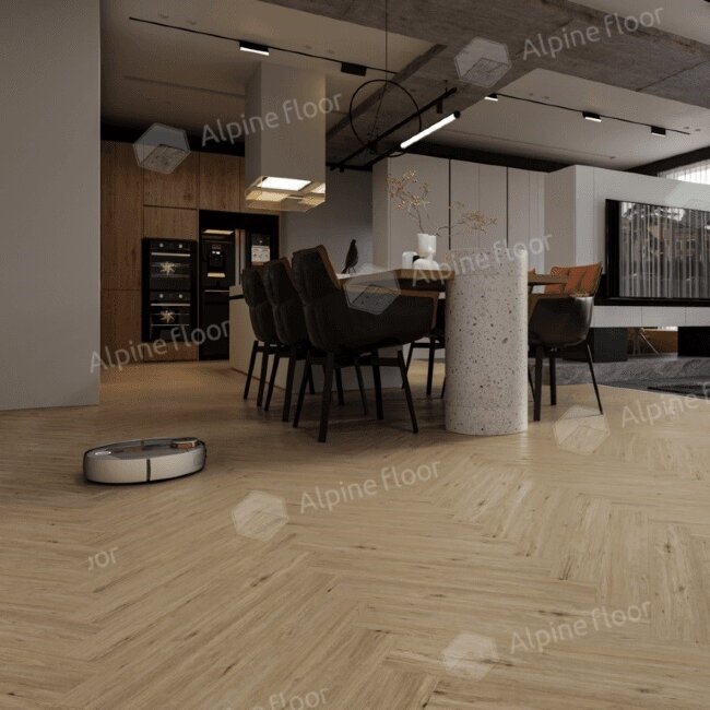 Ламинат Alpine Floor Herringbone 8 LF102-01 Дуб Лион Ламинат Alpine Floor Herringbone 8 LF102-01 Дуб Лион
