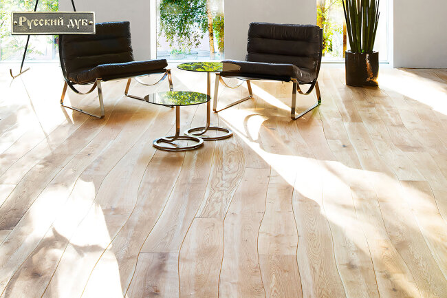 Криволинейный паркет Дуб шелковый лак 2-х слойный T&G Селект 500...1950х120...300х16 мм Криволинейный паркет Дуб шелковый лак 2-х слойный T&G Селект 500...1950х120...300х16 мм