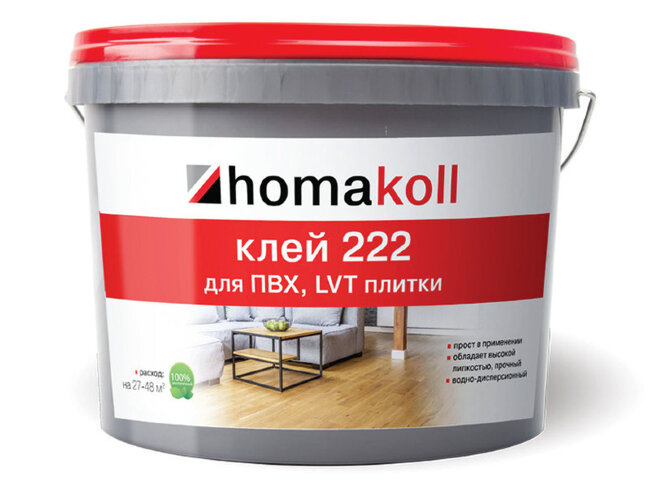 Клей для ПВХ покрытий Homakoll 222 1кг Клей для ПВХ покрытий Homakoll 222 1кг