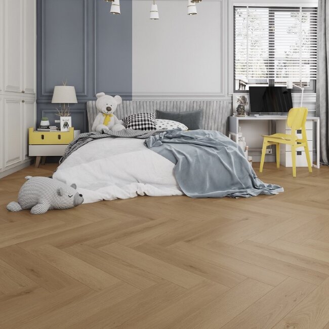 Кварцвиниловая плитка Английская елка Aquafloor Soundless AF7503SOU Кварцвиниловая плитка Английская елка Aquafloor Soundless AF7503SOU