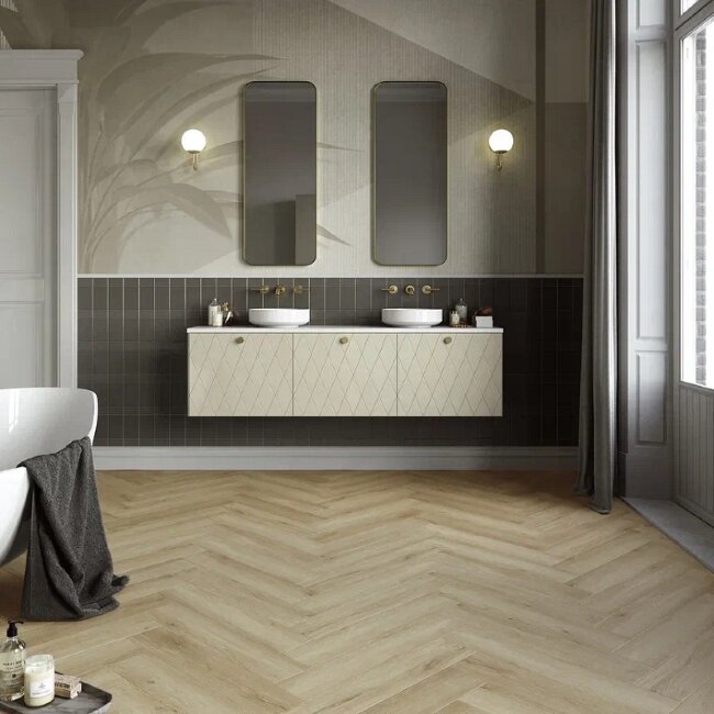 Виниловые полы Invictus Herringbone River Oak 39 Silt