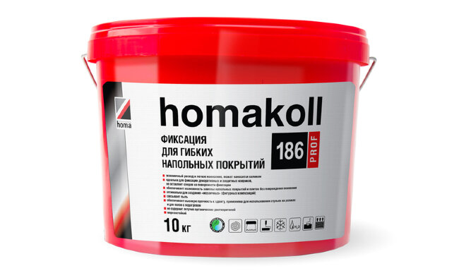 Клей для ПВХ покрытий Homakoll 186 Prof 10кг Клей для ПВХ покрытий Homakoll 186 Prof 10кг