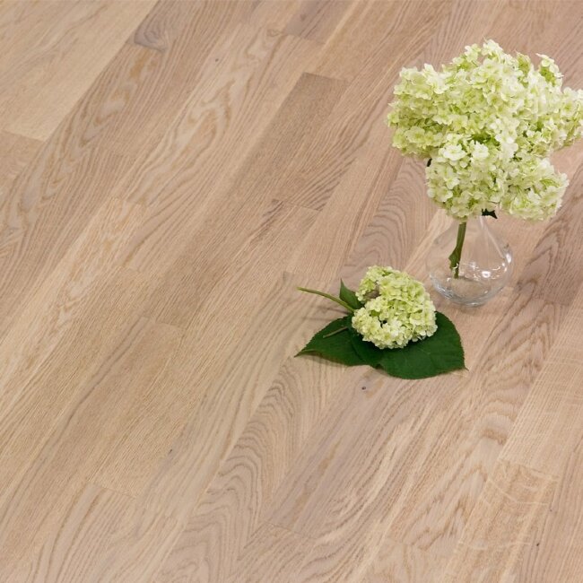 Паркетная доска PolarWood Классик 3П Дуб Уют Белый матовый лак