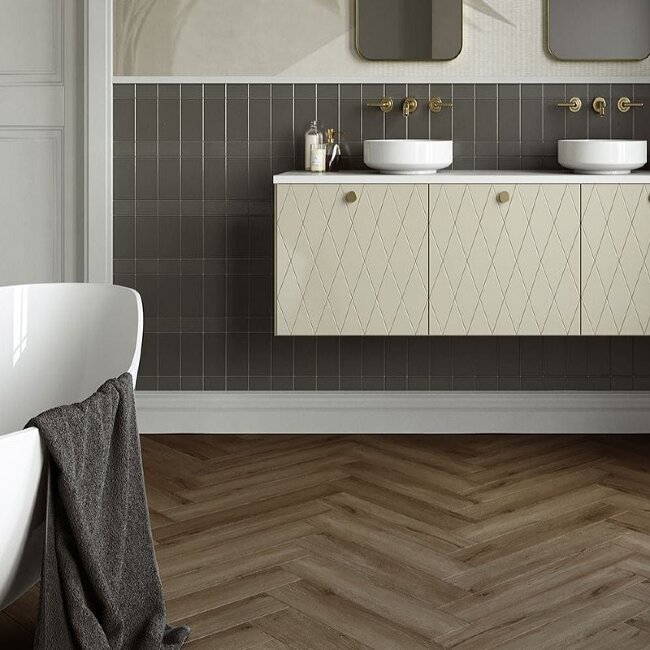 Виниловые полы Invictus Herringbone River Oak 48 Beaver 