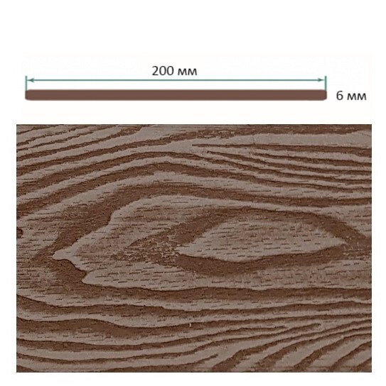 Декоративная панель TerraPol 3D Тик Киото 1028 3000х200х6 мм Декоративная панель TerraPol 3D Тик Киото 1028 3000х200х6 мм