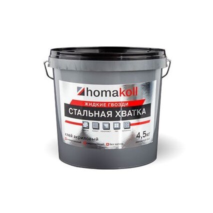 Клей монтажный акриловый Homakoll Стальная хватка 4.5 кг Клей монтажный акриловый Homakoll Стальная хватка 4.5 кг