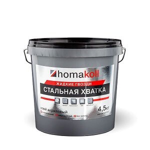 Клей монтажный акриловый Homakoll Стальная хватка 4.5 кг Клей монтажный акриловый Homakoll Стальная хватка 4.5 кг