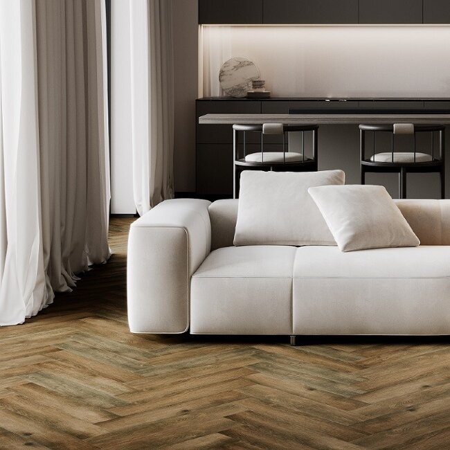 Кварцевый ламинат Английская елка Fargo Parquet 33-VL88042-001 Дуб Шервуд