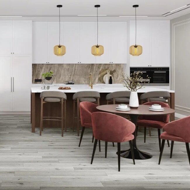 Кварц-виниловая плитка LVT Damy Floor Family Дуб Классический Серый