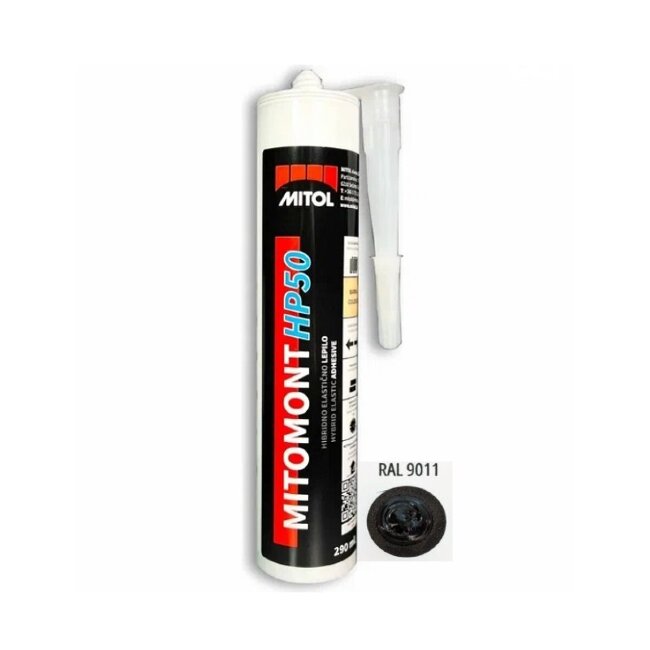 Высокомодульный клей-герметик Mitol Mitomont HP50 Черный 290 мл. Высокомодульный клей-герметик Mitol Mitomont HP50 Черный 290 мл.