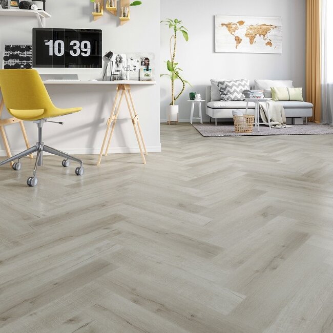 Кварцевый ламинат Английская елка Fargo Parquet 33-81996-14 Дуб Лондонский Туман