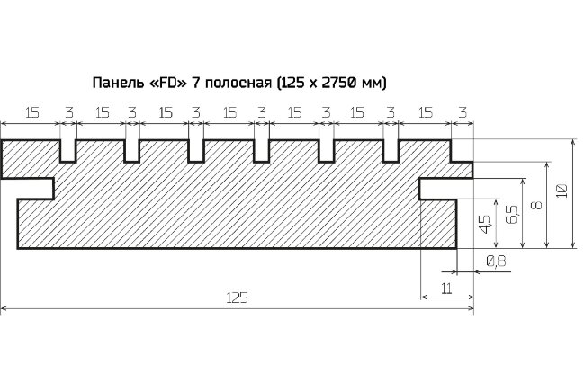 Стеновая панель FD Шпонированная FD 125 П7 Орех