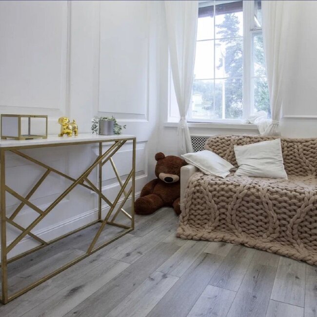 Кварц-виниловая плитка LVT Damy Floor Family Дуб Состаренный Серый