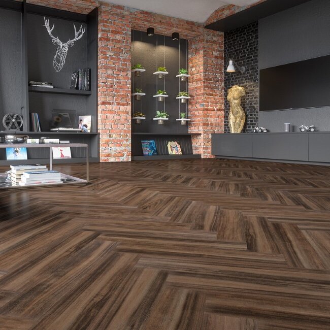 Кварцевый ламинат Английская елка Fargo Parquet 33-64W929 Дуб Сиена