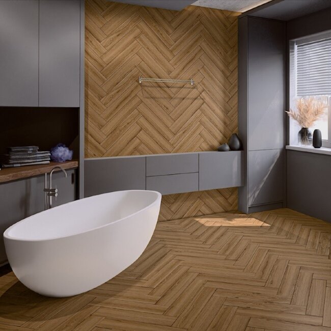 SPC ламинат елочка Damy Floor London Лидс