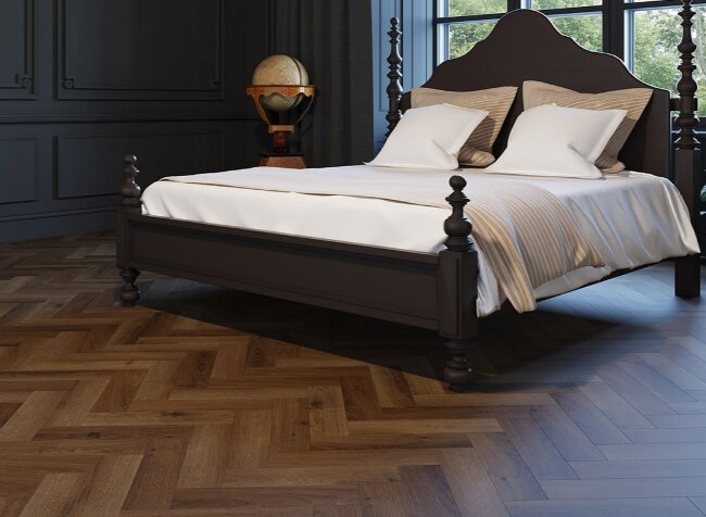 Виниловые полы английская елка Invictus Highland Oak 42 Chocolate