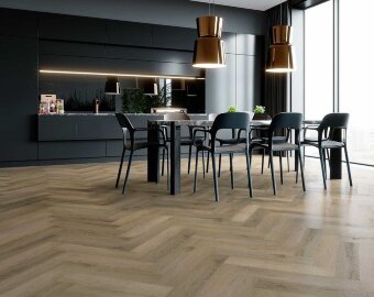 Кварцевый ламинат Английская елка Fargo Parquet 33-61W93 Дуб Парижский дождь