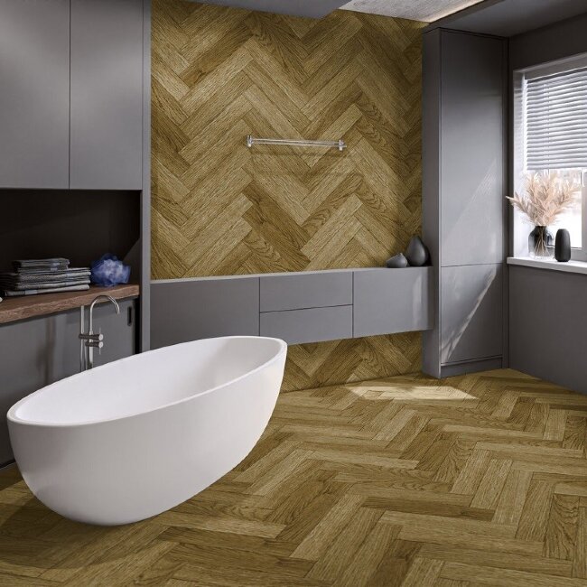 SPC ламинат елочка Damy Floor London Шеффилд