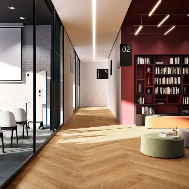 Виниловые полы английская елка Invictus New England Oak 45 Toffee