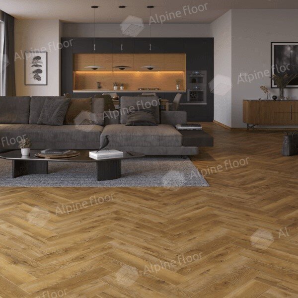 Ламинат Английская ёлка Alpine floor Ville 63267 Дуб Беникарло
