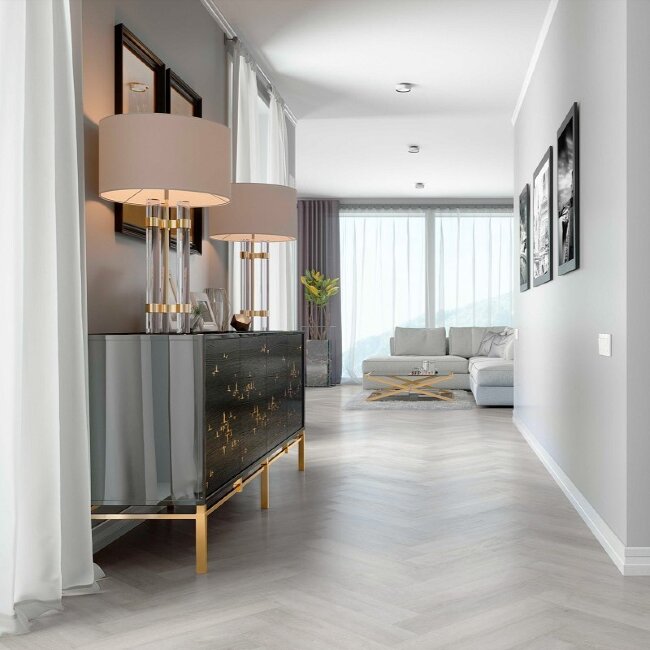 Кварцевый ламинат Английская елка Fargo Parquet 33-2180-04 Дуб Финский Залив