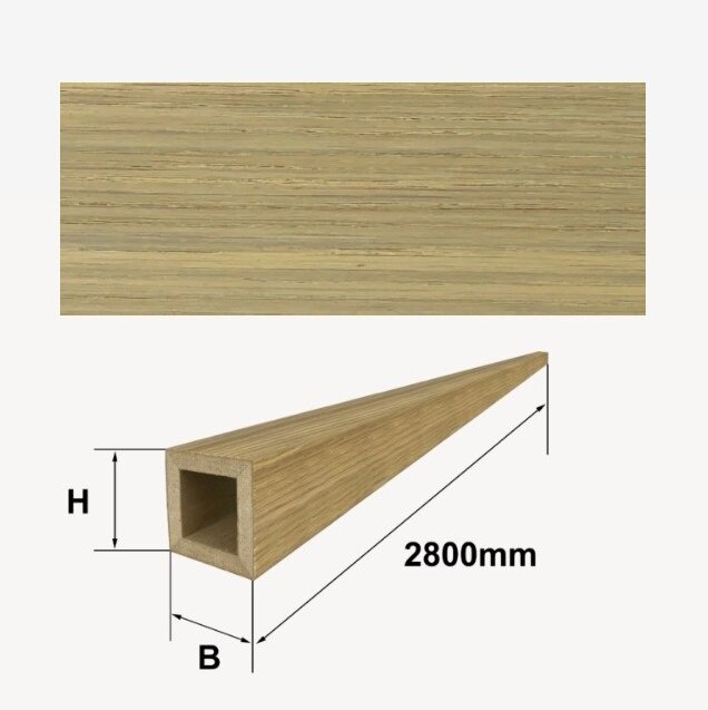 Шпонированный 4-х сторонний брус Finitura Дуб арт 12 40х40х2800 мм