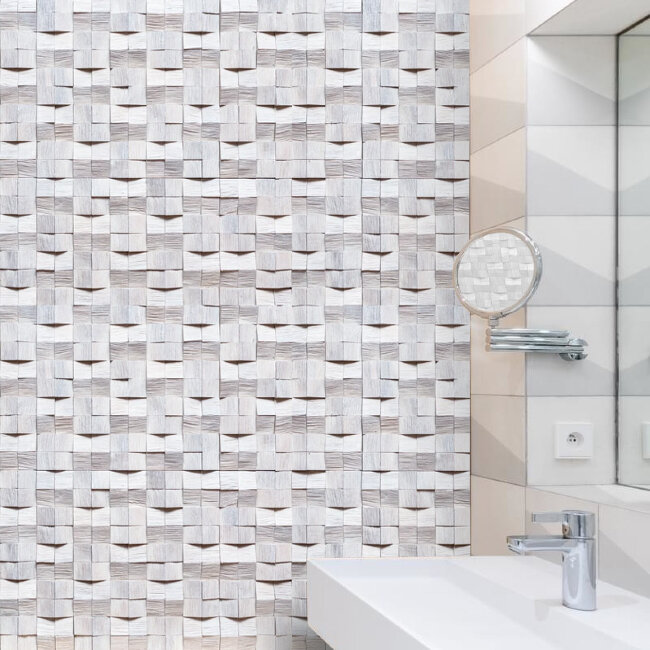 Стеновые панели Домчик Белый 300x300x6-20 мм