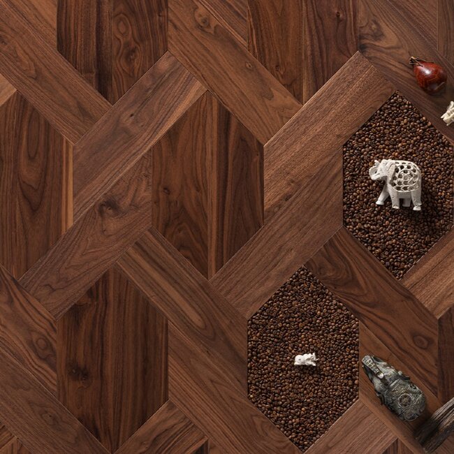 Мозаичный паркет Coswick T&G, Чайный лист 1398-1101-30 Американский орех Натуральный Лак S&B Мозаичный паркет Coswick T&G, Чайный лист 1398-1101-30 Американский орех Натуральный Лак S&B