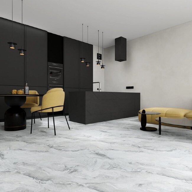 МSPC ламинат Stone Floor Big Stone Жемчужный мрамор