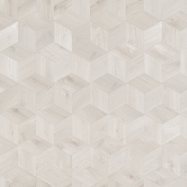 Мозаичный паркет Coswick T&G 1193-1888-10 Ромб Дуб Кристально белый S&B