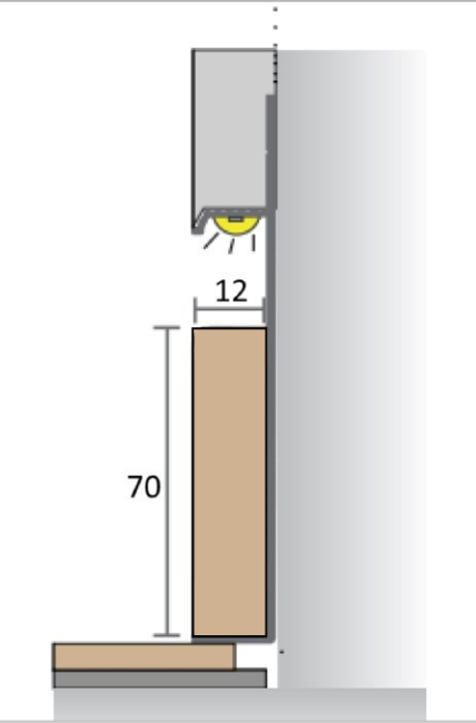 МДФ вставка в плинтус Pro Design 70 мм (грунт под покраску)