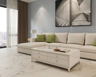 МSPC ламинат Stone Floor Big Stone Бело-серый мрамор