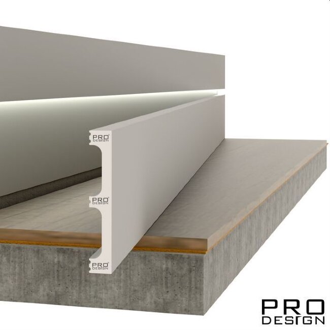 Вставка в плинтус Pro Design дюрополимер под покраску 2700х80х12 мм