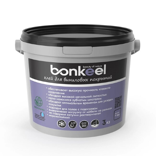 Клей Bonkeel для виниловых покрытий водно-дисперсионный 3 кг