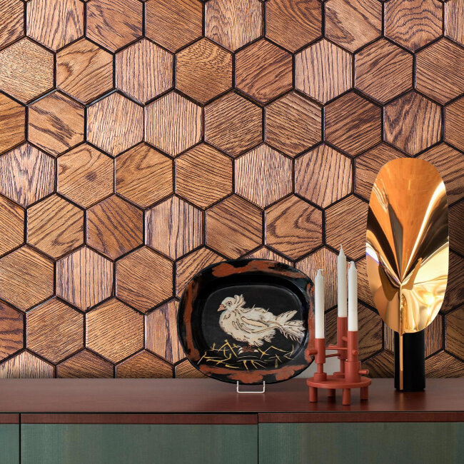 Стеновые панели Соты Спил 347x300x12 мм Стеновые панели Соты Спил 347x300x12 мм