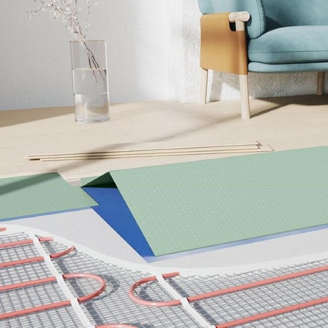 Подложка-гармошка перфорированная под замковые SPC, LVT покрытия зеленая 1050х500(10000) х1,5 мм (10,5 м2) Подложка-гармошка перфорированная под замковые SPC, LVT покрытия зеленая 1050х500(10000) х1,5 мм (10,5 м2)