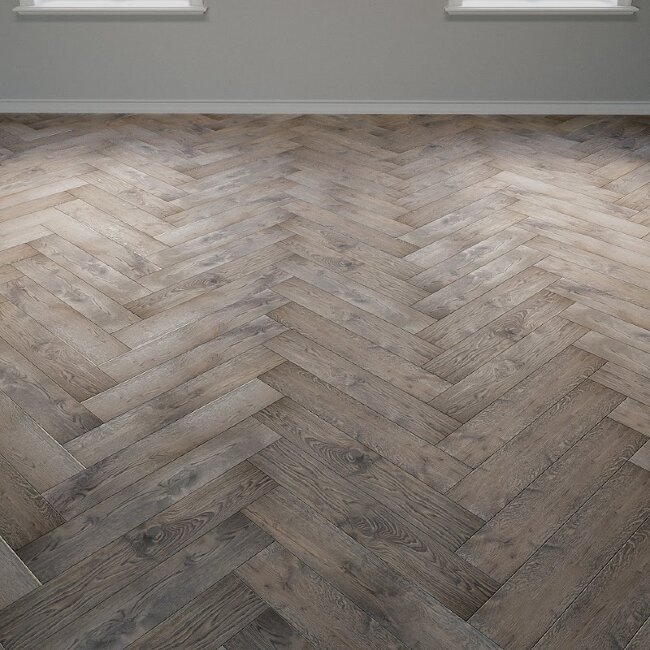 Паркет Венгерская ёлка Legend Дуб Grey/Грей Select UV-лак 16 мм