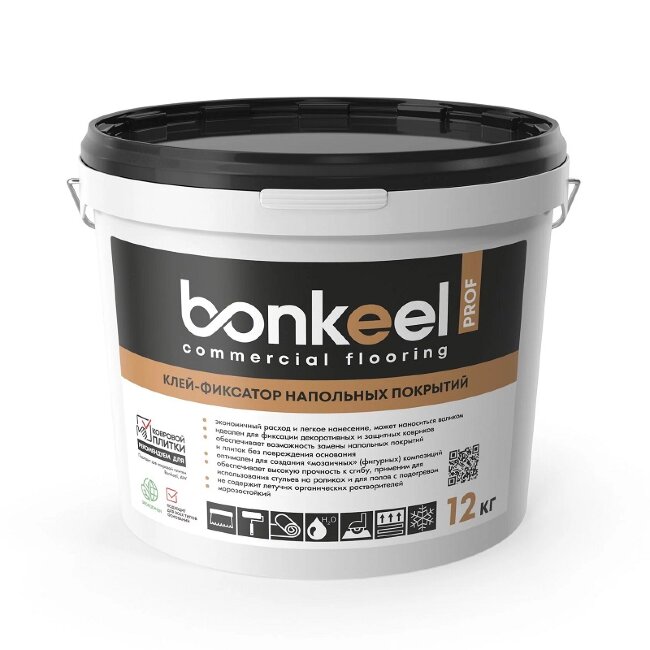 Клей-фиксатор для напольных покрытий Bonkeel Prof 12 кг Клей-фиксатор для напольных покрытий Bonkeel Prof 12 кг